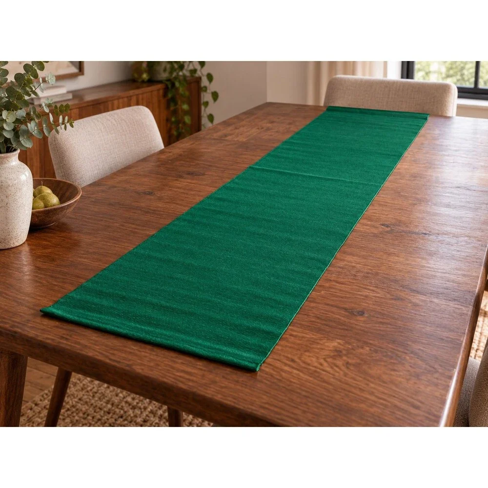 Ikea UTBYTT Emerald Green Cotton Table Runner 130cm x 35cm Discontinued